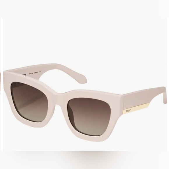 Quay Australia champagne bone cream By the Way Square Sunglassess new - Picture 1 of 2